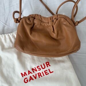 MINI CLOUD CLUTCH, CAMEL. Mansur Gavriel handcrafted in Italian lambskin.